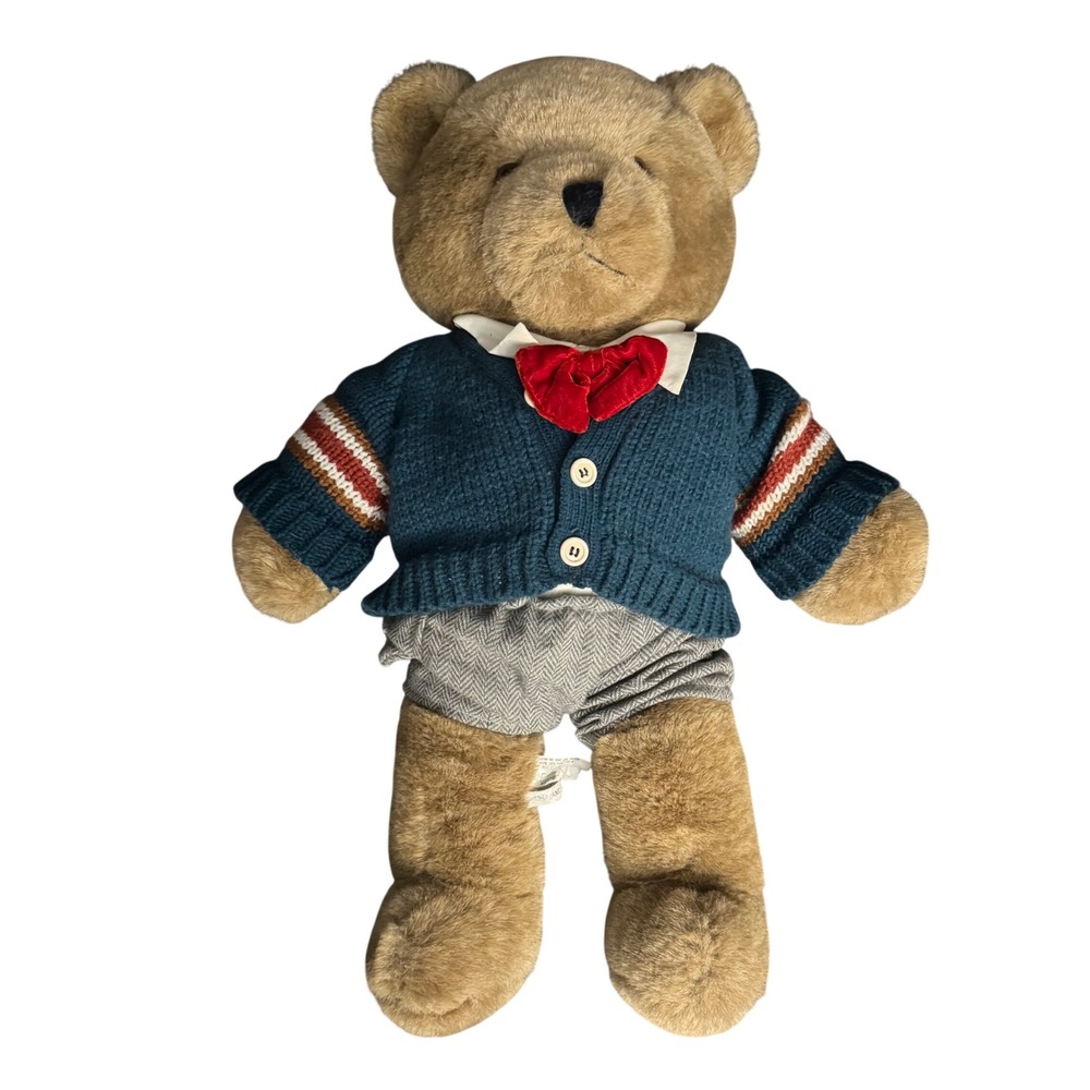 Vintage 1984 AMC Chosun International Good Night Teddy Bear Plush Cardigan 22"